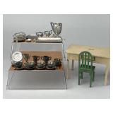 Arcade  Toys Kitchen Table, Chair & Dishes