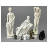 3 Tall Sculptures & Other Art