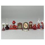 Antique Red Glass and Metal