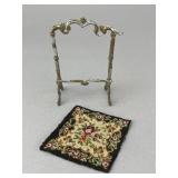 Fire Screen with Petit Point, Handmade