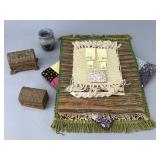 Vintage Rugs, Linens, Trunks and Crock
