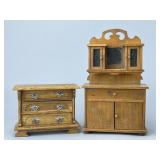1/6" Size Spoon Carved Victorian Cuppboard, Chest
