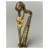 Gold and Brass Harp with Angel