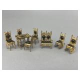 Soft metal Parlor Set in Gilt and Black