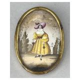 Oval Reverse Painted Painting, 1830
