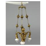 3 Light Erhard & Sohne Gold Ormolu Chandelier