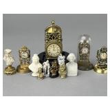 5 Glass Domes, 3 Domed Clocks & 8 Busts