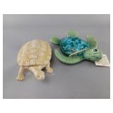 Ben Diller Turtle Figurine and Faux Scrimshaw