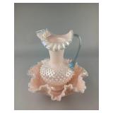 Fenton Pink Hobnail Glass Ewer and Basin Set
