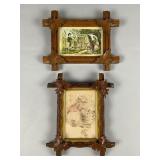 Black Forest Carved Wood Picture Frames with Print