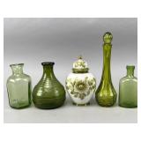 Five Glass and Ceramic Bottles