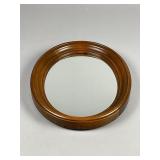 Oval Wood-Framed Wall Mirror