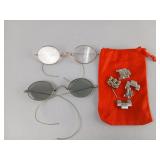 Two Pairs of Eyeglasses with Watch Pieces