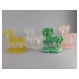 Four VI Hunter Glass Horse Figurines