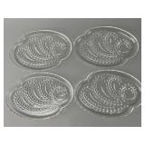 Four Glass Charcuterie Plates With Leaf Design