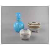 Decorative Glass Bottle and Nippon Trinket Box