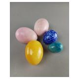 Polished Stone Egg Figurines
