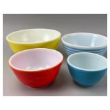 Four Pyrex Colorful Nesting Mixing Bowls