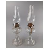 Clear Glass Oil Lamps with Metal Burners