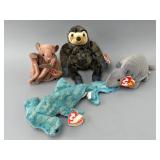 Four Ty Beanie Babies Plush Toys