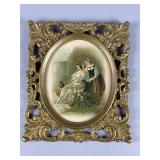 19th-Century Chromolithograph in Ornate Frame