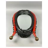 Leather and Wood Horse Collar Mirror