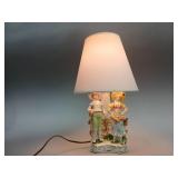Porcelain Figural Table Lamp with Shade