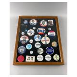 Framed Collection of Political Campaign Buttons