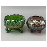 Footed Pressed Glass Rose Bowls