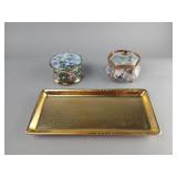 Hand-Painted Porcelain Music Bow Vanity Set
