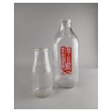 Two Bridgeman Glass Milk Bottles
