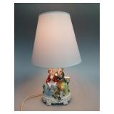 Porcelain Figural Lamp with Shade