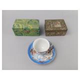 Tea Cup With Saucer, Cloisonnï¿½ Balls, and Boxes