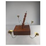 Wooden Box with Brass and Wire Components