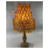 Amber Glass Teardrop Table Lamp