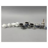 Miniature Ceramic and Milk Glass Dishware Set