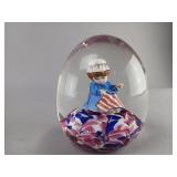 Joe St. Clair Glass Paperweight with Figurine