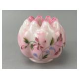Pink Hand-Painted Satin Glass Vase