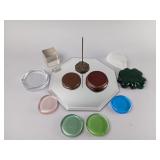 Glass Disc Paper Weights and Displays