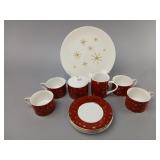 Porcelain Tea Set with Starburst Pattern