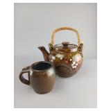 Ceramic Teapot with Handle and Mug Set