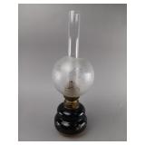 Glass Oil Lamp with Frosted Globe Shade