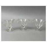Three Clear Glass Creamers with Handles