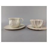 Two Porcelain Teacup and Saucer Sets