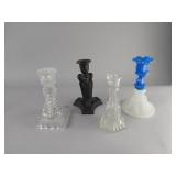 Wedgewood and Glass Candlesticks