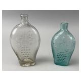 Embossed Glass Flask Bottles