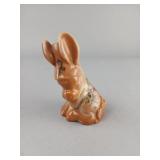 Mosser Glass Bunny Figurine with Floral Motif