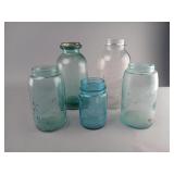 Five Ball and Atlas Glass Jars