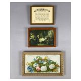 1919 P.F. Volland Poem and Framed Artwork Trio