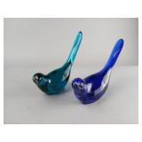 Fenton Glass Birds in Blue and Teal